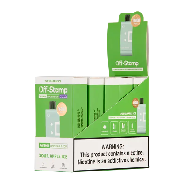 BUY 1 GET 1 FREE Sour Apple Ice OFF STAMP SW16000 Disposable | Vape Amazon India Off Stamp