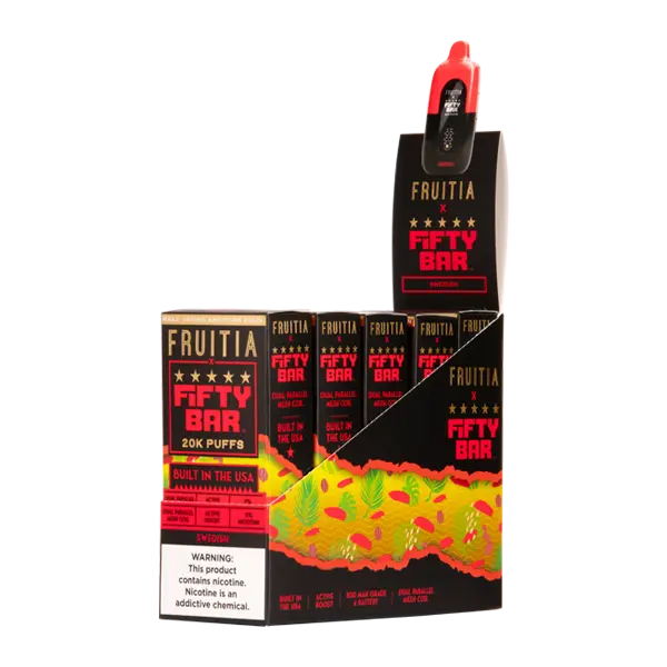 BUY 1 GET 1 FREE Swedish FRUITIA X Fifty Bar 20K | Vape Amazon India Fruitia