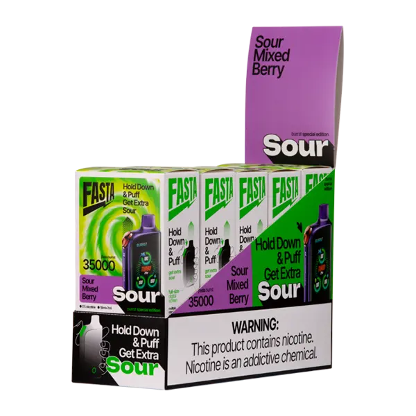 BUY 1 GET 1 FREE Sour Mixed Berry FASTA Burrst 35000 (Sour Edition) | Vape Amazon India FASTA