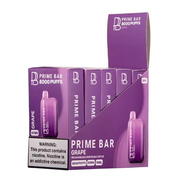 BUY 1 GET 1 FREE Grape Prime Bar 8000 | Vape Amazon India Prime Bar