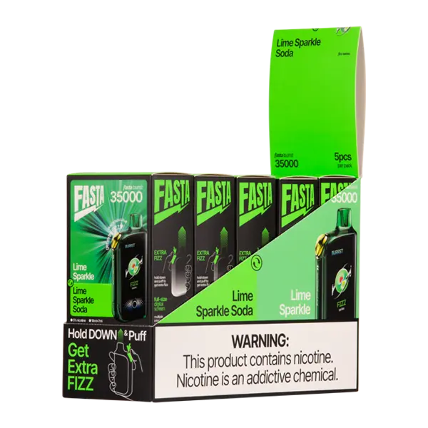 BUY 1 GET 1 FREE Lime-Sparkle / Lime Sparkle Soda FASTA Burrst 35000 | Vape Amazon India FASTA