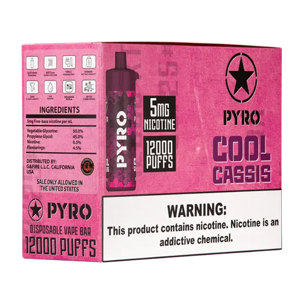 BUY 1 GET 1 FREE Cool Cassis PYRO 12000 | Vape Amazon India Pyro