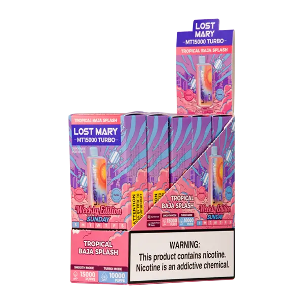 BUY 1 GET 1 FREE Tropical Baja Splash Lost Mary MT15000 Turbo (Sunday) | Vape Amazon India Lost Mary