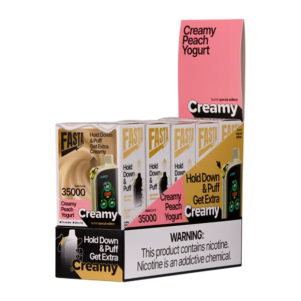 BUY 1 GET 1 FREE Creamy Peach Yogurt FASTA Burrst 35000 (Creamy Edition) | Vape Amazon India FASTA