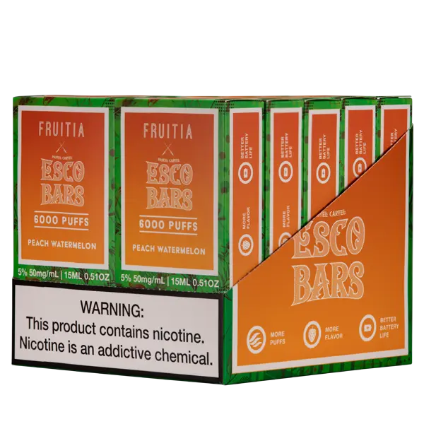 BUY 1 GET 1 FREE Peach Watermelon Esco Bar 6000 | Vape Amazon India Esco Bar