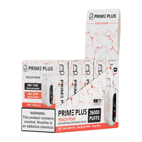 BUY 1 GET 1 FREE Peach Pear Prime Plus 26000 | Vape Amazon India Prime Bar