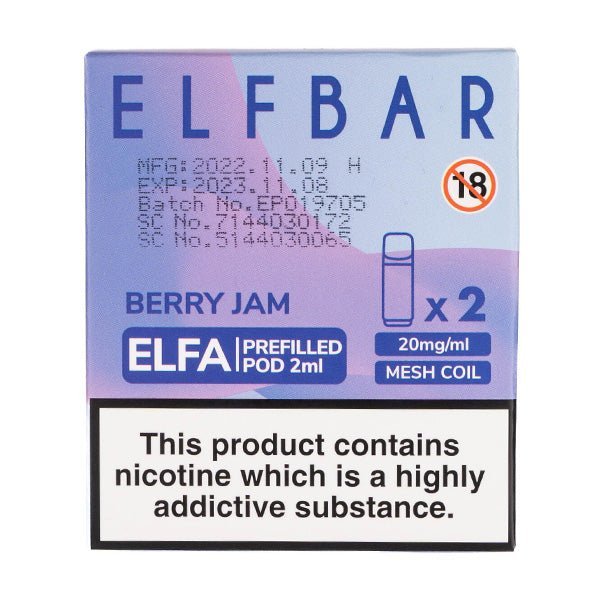 BUY 1 GET 1 FREE | Berry Jam Elfa Prefilled Pods by Elf BarVAPE INDIA - Vape India